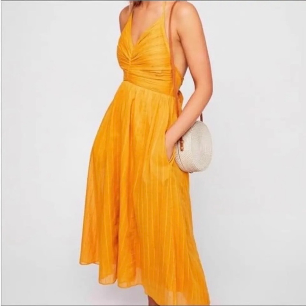 COPY - Free People Mustard color halter dress